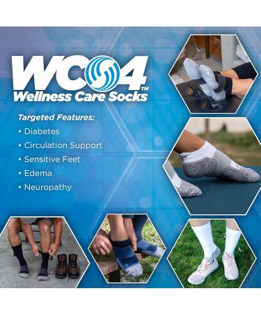 OrthoSleeve Diabetic Neuropathy Non-Binding Socks WC4 - Small, White Crew (1 Pair) - Improve Circulation, Reduce Edema - Buy Online on SooperMarket.com