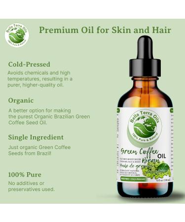 Green Coffee Bean Carrier Oil. 120ml. Cold-pressed. Unrefined. Organic. 100% Pure. Non-comedogenic. Chemical-free. Great for Under-Eye Skin. Natural Moisturizer for Face Body Hair. Bella Terra Oils. 120 ml (Pack of 1) - Buy Online on SooperMarket.com