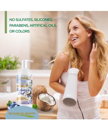 Botanical Beauty Coconut Blueberry Blast Leave-In Conditioner - Softening Detangling & Damage Repair - 32 Fl. Oz (946 ml) | International Shipping Available - Buy Online on SooperMarket.com