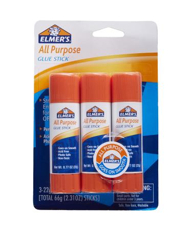 Elmer's All Purpose Glue Sticks, Washable, 22 Grams, 3 Count