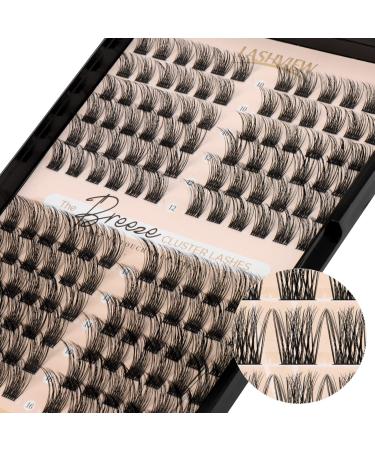 Lashview eyelash clusters 144 PCs clusters DIY cluster eyelash extensions mega volume reusable single eyelash cluster volume look super thin band for soft (volume d+-10-16mix) 703h-144d+