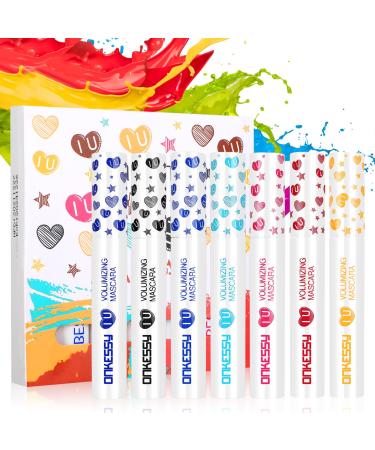 Colored Mascara Set 7 Color Colorful Waterproof Mascara for Eyelashes Set Charming Long Lasting Length Volume Fiber Mascara Eye Makeup 0.98 Ounce (Pack of 7) 7 Colors(Pack of 7)