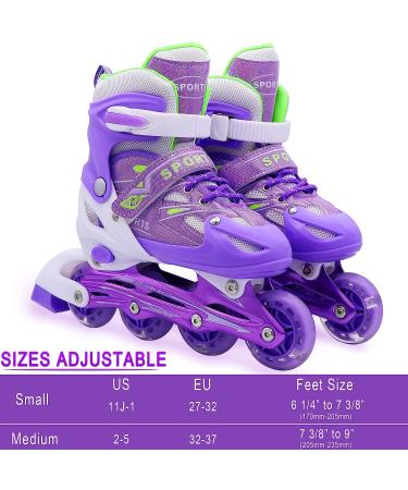 PETUOL Kids Adjustable Roller Skates | Full Light Up Wheels | Girls & Ladies Small Size (11J-1) - Buy Online on SooperMarket.com