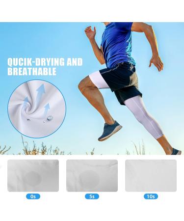 Runhit Men's One Leg Compression Tights 3/4 Length - White Medium - Buy Online on SooperMarket.com