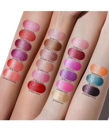 OULAC Metallic Shine Glitter Lipstick - Nude High Impact Lipcolor | Long Lasting Vegan & Cruelty-Free | Hawai Summer (08) - 4.3g/0.15oz - Buy Online on SooperMarket.com