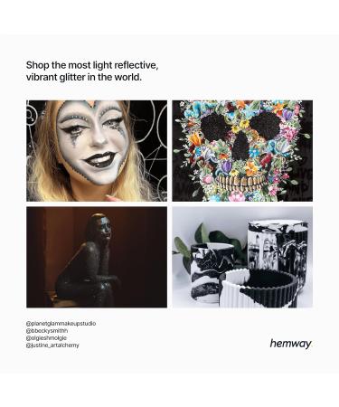 Hemway Black Holographic Glitter - 130g Fine Resin Craft Glitter for Epoxy Cups Nail Art & Body Decor - Metallic Flake Sequins - Buy Online on SooperMarket.com
