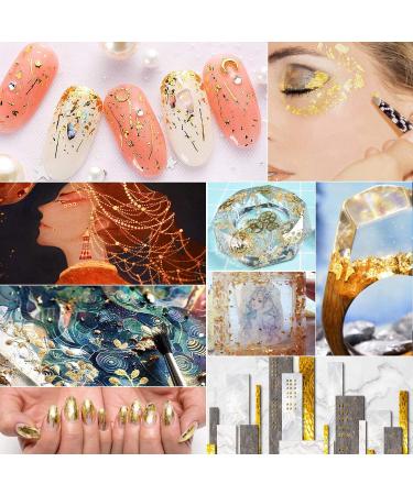 YULIKTOR Gold Foil Flakes for Resin - 15g Metallic Leaf for Nails, Painting, Crafts, Slime & Jewelry Making - 3 Bottles Imitation Gold/Silver/Copper Colors - Buy Online on SooperMarket.com