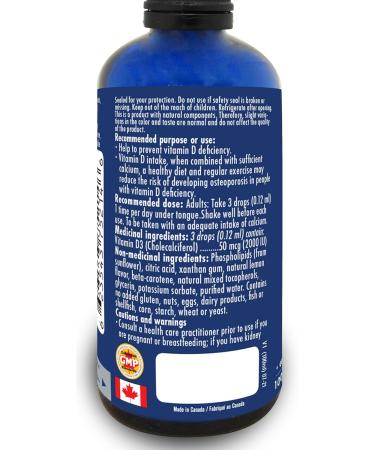 Naka Platinum Liposomal Vitamin D3 INSTANT BIOAVAILABILITY 2000 IU DROPS Natural Lemon Flavour Made in Canada (100ml) - Buy Online on SooperMarket.com