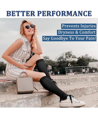 Copper Compression Socks (3 Pairs) 15-20 mmHg - Best for Athletic & Daily Use Men & Women, Running, Climbing Large-X-Large, Black - Buy Online on SooperMarket.com
