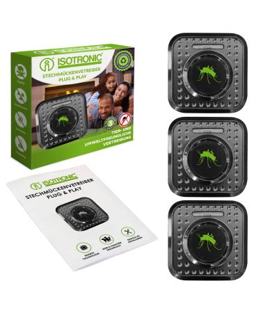 ISOTRONIC mosquito protection 3 pieces of insect protection mosquito defense |230V insect defense against mosquitoes in the house for bedrooms children's room