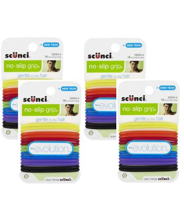 Scunci No-slip Grip Evolution Bright Jelly Ponytailers 56-Count Colors may vary