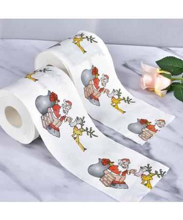 Christmas Toilet Roll Christmas Toilet Paper Christmas Toilet Paper 2 Rolls Santa Claus Printed Christmas Toilet Roll Funny Merry Xmas Toilet Paper Bulk Bathroom Decor Stocking Stuffers Party Favors - Buy Online on SooperMarket.com