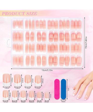 JSRQT 360 Pieces Nude French Tip False Nails Fingernails Full Cover Glue on Nails French Tip Natural Stick on French Manicure Nails for Women Girls Fake Nails French False Nails Nail Art DIY - Buy Online on SooperMarket.com
