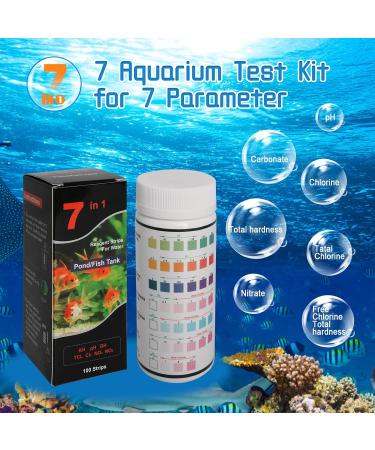 Buy 7-in-1 Aquarium Test Strips | 100-Piece Fresh Water & Pond Fish Water Quality Test Set - Measure Hardness Nitrite Alkalinity Carbonate Chlorine pH - Buy Online on SooperMarket.com