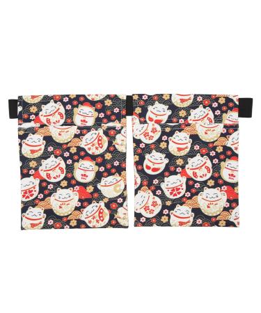 Drain holder bag elastic ribbon adapt length drain cartoon pattern mastectomy drainage bag mastectomy drain holder bag (cat pattern)