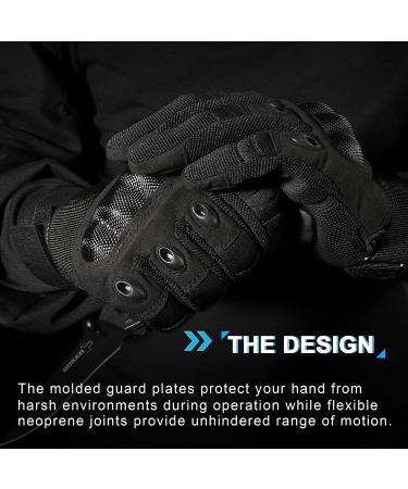 WTACTFUL Tactical Gloves for Men Touchscreen Airsoft Paintball Motorcycle Gloves Full Finger Black X-Large - Buy Online on SooperMarket.com