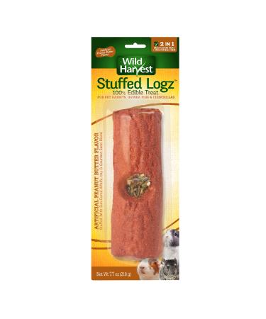 Wild Harvest Stuffed Logz, Edible Treat for Rabbits, Guinea Pigs and Chinchillas, Artificial Peanut Butter Flavor 1 Count (Pack of 1)
