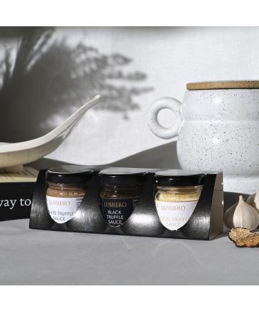 Lussiero Truffle Gift Set - Premium White Bianchetto Black Summer & Royale White Truffle Sauces - 90g | Gourmet International Shipping - Buy Online on SooperMarket.com