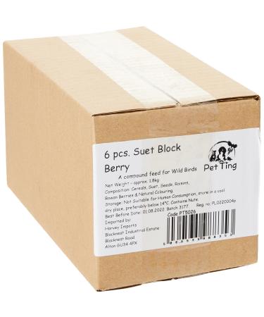 Garden Ting Berry Suet Block Wild Bird Treat 6 x 300g