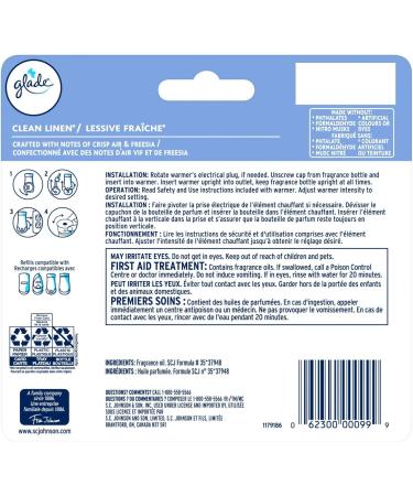 Glade PlugIns Air Freshener Refill Scented and Essential Oils for Bathroom and Home Fragrance Clean Linen 5 Count - Buy Online on SooperMarket.com
