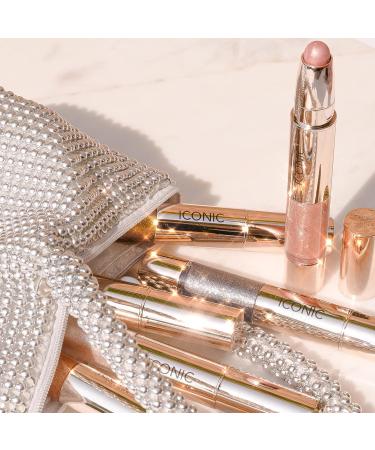 ICONIC Glaze Crayon Dual-Ended Glitter Eyeshadows - Champagne | Sparkling Wet-Look Glazed Effect - Buy Online on SooperMarket.com