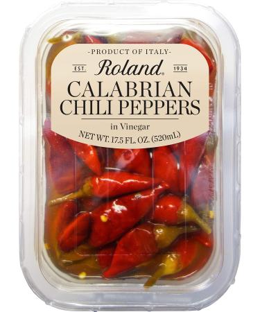 Roland Foods Calabrian Chili Peppers in Vinegar, Specialty Imported Food, 17.5-Ounce Package