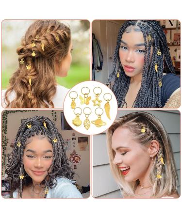 280 Pieces of Hair Accessories for Women | Dreadlock & Braid Jewelry | Adjustable Golden Hair Wrap Rings - Buy Online on SooperMarket.com
