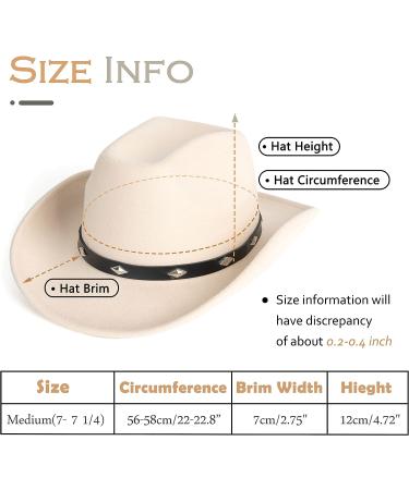 Lisianthus Wide Brim Cowboy Hat - Diamond Shaped Beige Medium - Unisex Western Outdoor Felt Hat - Buy Online on SooperMarket.com