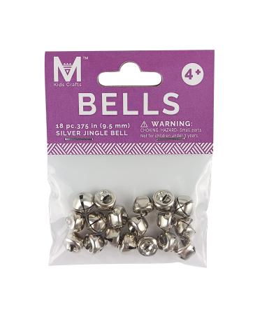 MAHITOI 18-PC Silver Jingle Bells 0.375" 9.5mm Holiday Season, Home Dcor & Craft Projects, Decor Wreaths or Pet Collar & Hear The Jingling Chimes, Napkin Rings, Jewelry, Gift Wrap Bells for Crafts.