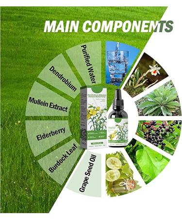 Clearbreath Dendrobium & Mullein Extract Drop Herbal Lung Health Essence Clear Breath Mullein Leaf Exact Drops Dendrobium & Mullein Extract Herbal Drops Powerful Lung Support (1 Pcs) - Buy Online on SooperMarket.com