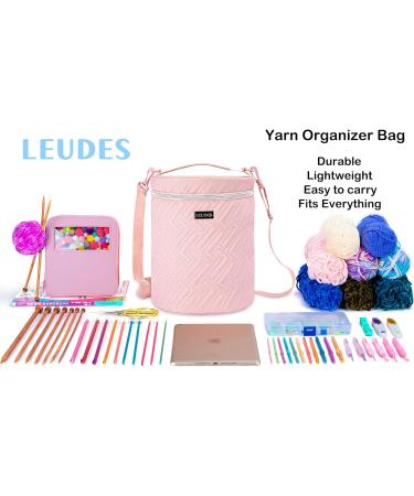 Leudes Crochet Tote - Water Resistant Yarn Storage Organizer - Pink - Buy Online on SooperMarket.com