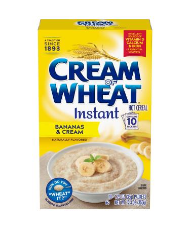 Cream of Wheat Instant Hot Cereal, Bananas and Cream, 1.23 Ounce, 10 Packets