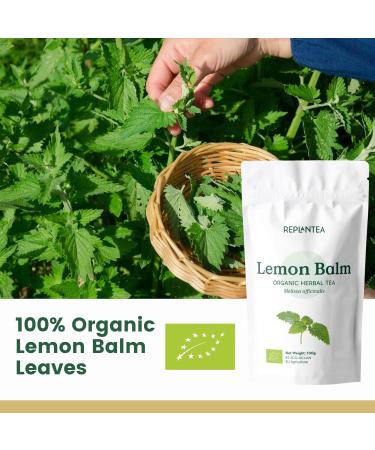 Lemon Balm Tea Organic 100g (50 Cups) | Organic Lemon Balm Leaves Clean and Dried REPLANTEA - Buy Online on SooperMarket.com