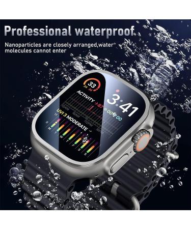 BAZO Apple Watch Ultra Screen Protector - 49mm Titanium Frame with 9H Tempered Glass - Buy Online on SooperMarket.com
