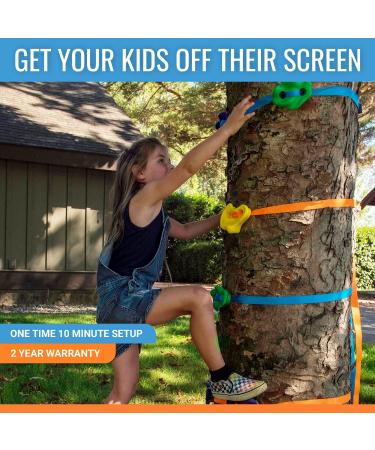 Hyponix Ninja Tree Climbing Kit - 16 Rock Climbing Holds & 8 Ratchets - Reinforced, Easy Setup - Ideal Outdoor Toys for Kids 5-12 - Monkey Tree Climbers 2.0 - Buy Online on SooperMarket.com