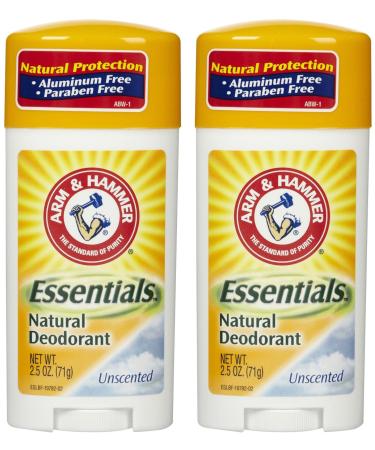 Arm & Hammer Essentials Natural Deodorant  Unscented - 2.5 oz - 2 pk