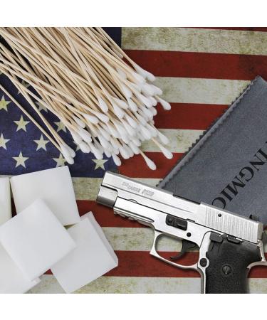 Gun Cleaning Supplies Combo Pack with Silicon Cloth, Patches, and Swabs in Storage Case - Rifle Handgun Cleaner Kit 9mm - Buy Online on SooperMarket.com