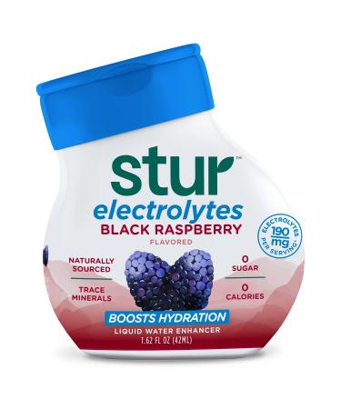 Stur Liquid Water Enhancer | Black Raspberry | Sweetened with Stevia | High in Vitamin C & Antioxidants | Sugar Free | Zero Calories | Keto | Vegan | 5 Bottles, Makes 120 Drinks