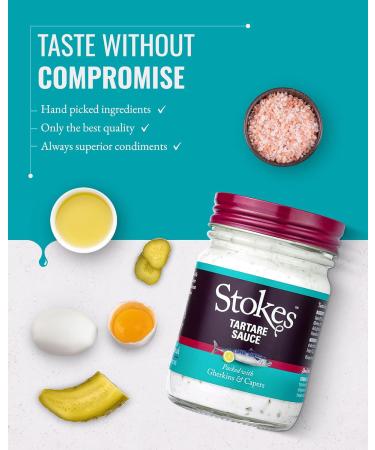 Stokes Real Tartare Sauce 3PK Smooth & Creamy Tartare Sauce Perfect For Fish Dishes Award Winning Gluten Free Tartare Sauce Made With Gherkins & Capers Beautifully Balanced Flavour 200g Glass Jar - Buy Online on SooperMarket.com