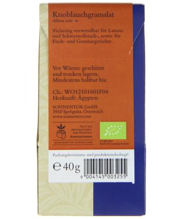 Sonnentor Organic Garlic Granules - 40g | Premium Flavor for Cooking | International Shipping Available - Buy Online on SooperMarket.com