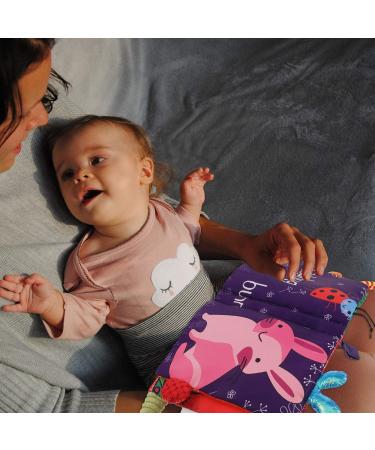 SOSPIRO Baby Cloth Book for Toddlers - Soft 3D Animal Tails, Safe & Non-Toxic - Early Learning & Gifts for 0-3 Year Olds - Rabbit Design - Buy Online on SooperMarket.com