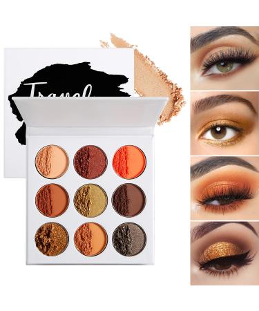 High Pigmented Neutral Eyeshadow Palette | 9 Matte Shimmer & Glitter Shades for Hazel Eyes - Perfect for Professional Makeup - Buy Online on SooperMarket.com