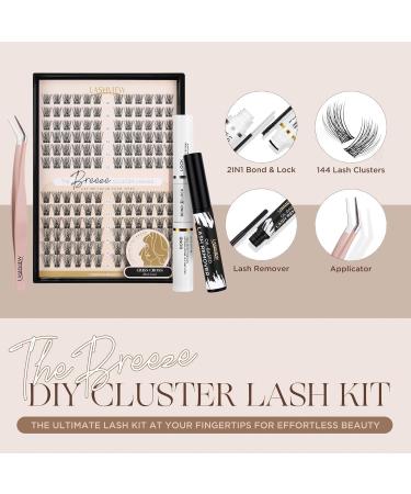 Shop LASHVIEW DIY Lash Extension Kit - 144 Pcs Waterproof Cluster Lashes with Bond & Seal Mascara Brush & Glue Remover for Stunning At-Home Extensions - Buy Online on SooperMarket.com