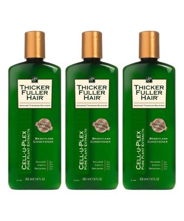 Thicker Fuller Hair Conditioner Weightless 12 Ounce (355ml) (Pack of 3)