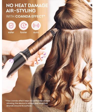WEEYUM 5-in-1 Professional Air Styler: Hair Dryer Brush with Auto Curler Round Brush & Straight Comb High Speed 110 000 RPM Motor for Perfect Styling - Buy Online on SooperMarket.com