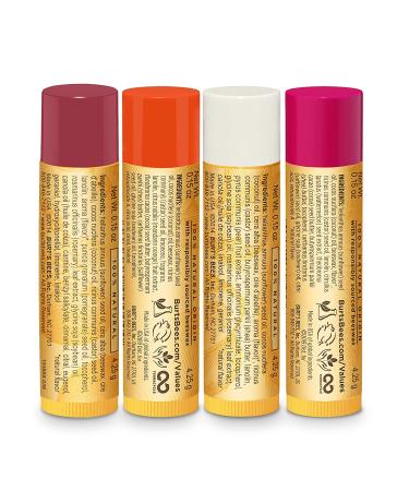 Burt's Bees Holiday Gift: 4 Lip Balm Stocking Stuffer Set - Beeswax Fruit Collection (Pomegranate, Sweet Mandarin, Coconut & Pear, Watermelon) - 4pk - Buy Online on SooperMarket.com