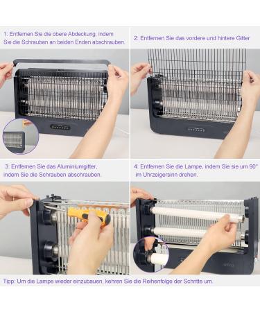 High-Power Electric Insect Destroyer | Double-Sided Fly Trap with Remote Control | 4000V Mosquito Trap for Kitchen Bedroom & Office (Gray) - Effective 100 m Coverage - Buy Online on SooperMarket.com