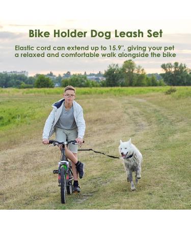 Hands-Free Dog Bicycle Leash for Training & Jogging | Ifcow Black Bike Leash for Dogs - Distance Holder & Coach - Buy Online on SooperMarket.com