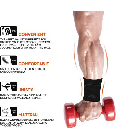 NEWZILL Wrist Wallet (Wristband) with Zipper - for Running  Walking  Basketball  Tennis  Hiking  Cross-Fit and More Long Black - Buy Online on SooperMarket.com