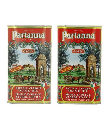 Partanna Extra Virgin Olive Oil 1 Liter (34-ounce) Can (Pack of 2)